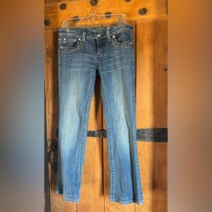 Miss Me Blue Boot Leg Jeans so many rhinestones and Bezel set embellishments!